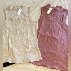 Maurice Mock Neck Ribbed Tanks (2-pack)